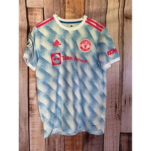 Adidas Manchester United Sancho #25 Away Jersey 2021 Soccer Blue White Large